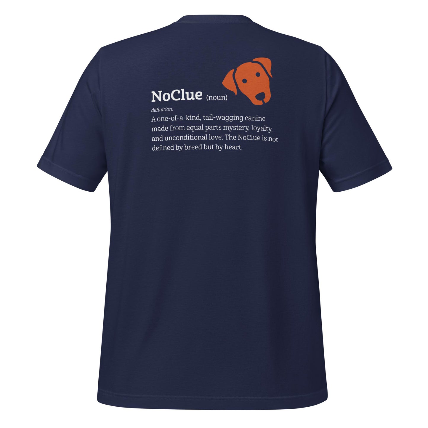NoClue Dog Breed Definition Unisex T-Shirt Navy Back