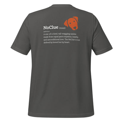 NoClue Dog Breed Definition Unisex T-Shirt Asphalt Back