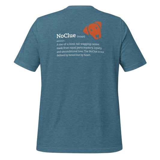 NoClue Dog Breed Definition Unisex T-Shirt Heather Deep Teal Back