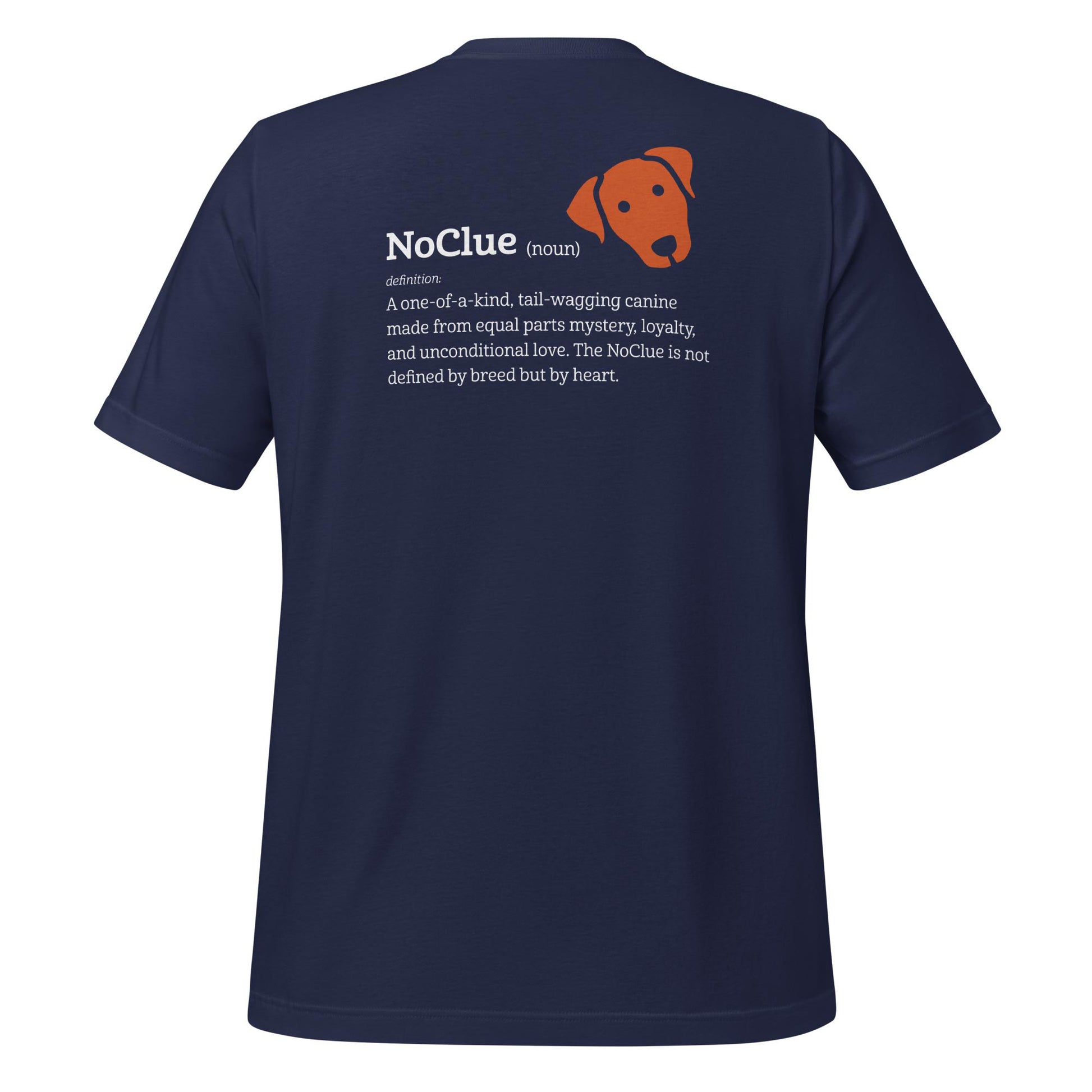 NoClue Dog Breed Definition Unisex T-Shirt Navy Back
