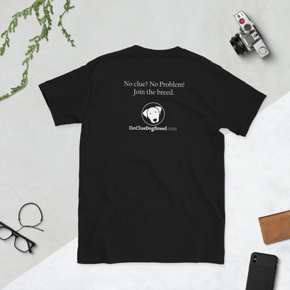 NoClue Dog Breed slogan back