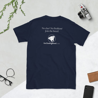 NoClue Dog Breed slogan back